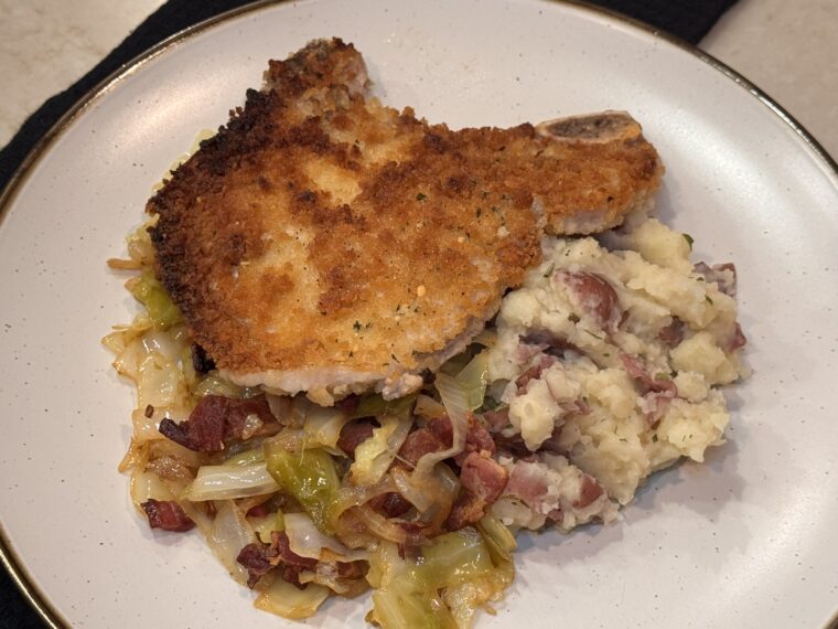 Pork Chops and Cabbage with Bacon