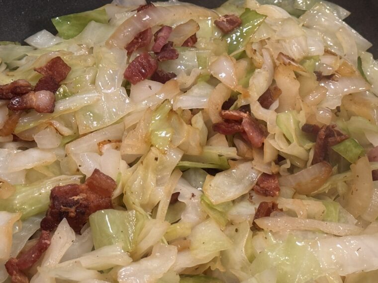 Pork Chops and Cabbage with Bacon