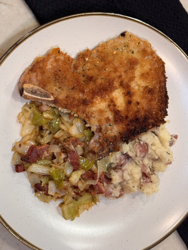 Pork Chops and Cabbage with Bacon