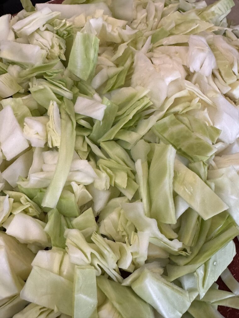 chopped green cabbage