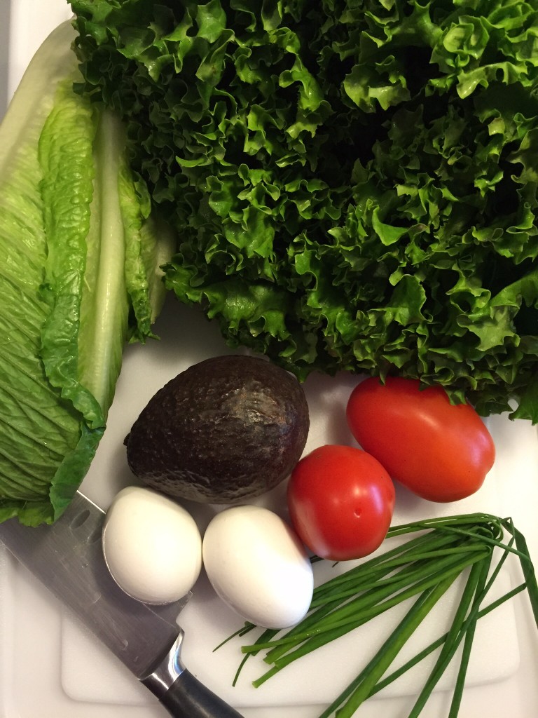 Ingredients for classic Cobb Salad