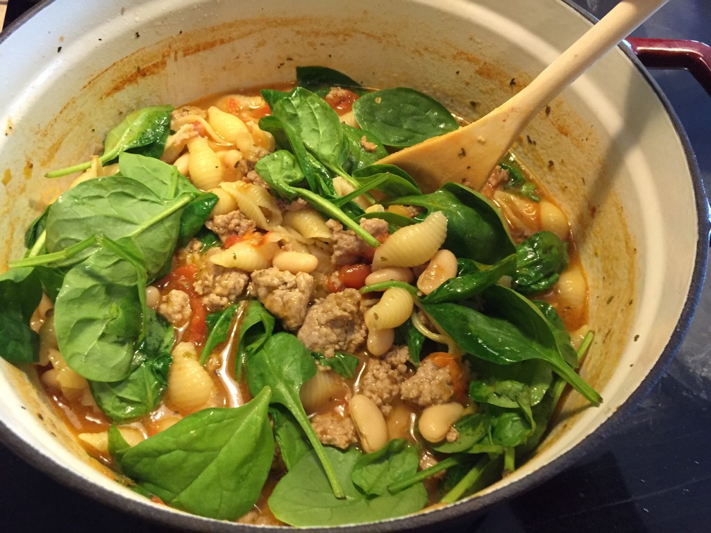 Sausage and Spinach Ragout