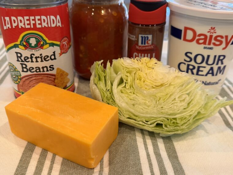 Ingredients for Layered Taco Dip