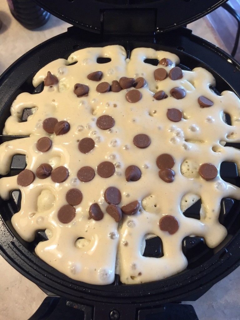 Making Chocolate Chip Waffles