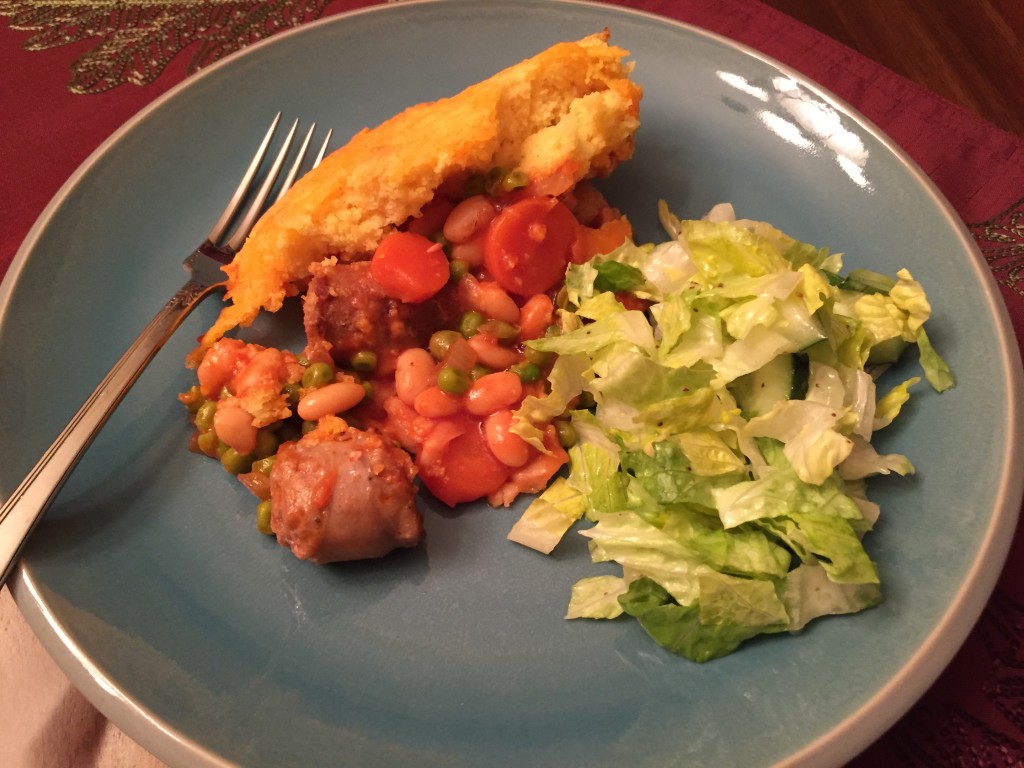 Bratwurst and Cornbread Casserole