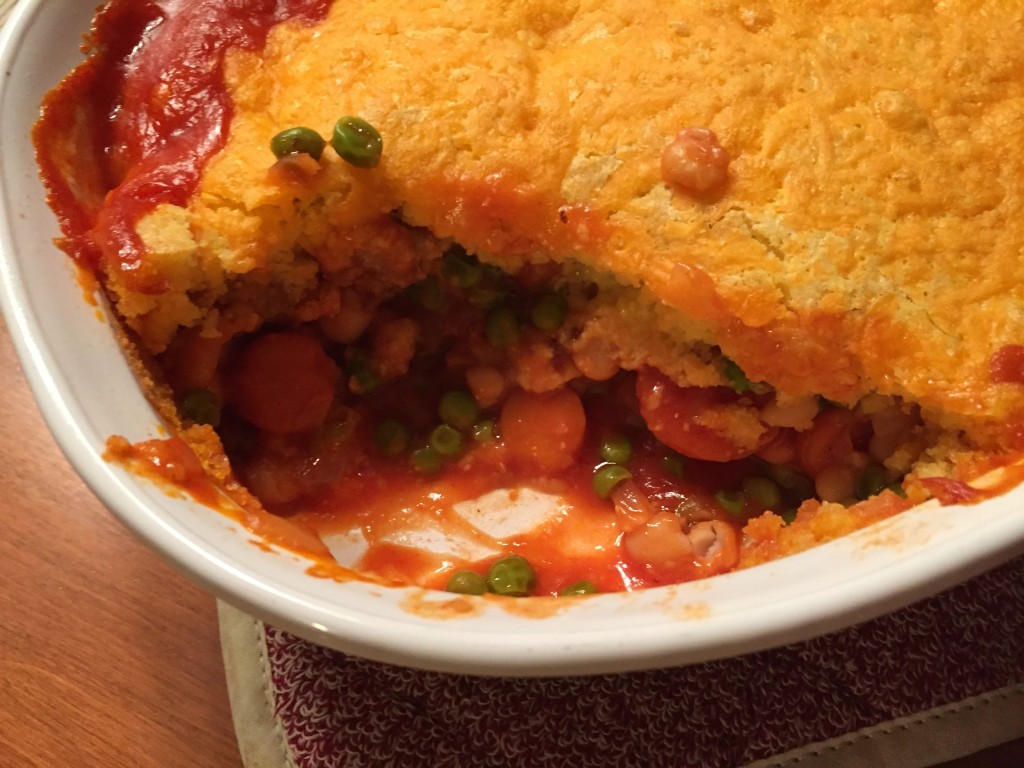 Bratwurst and Cornbread Casserole