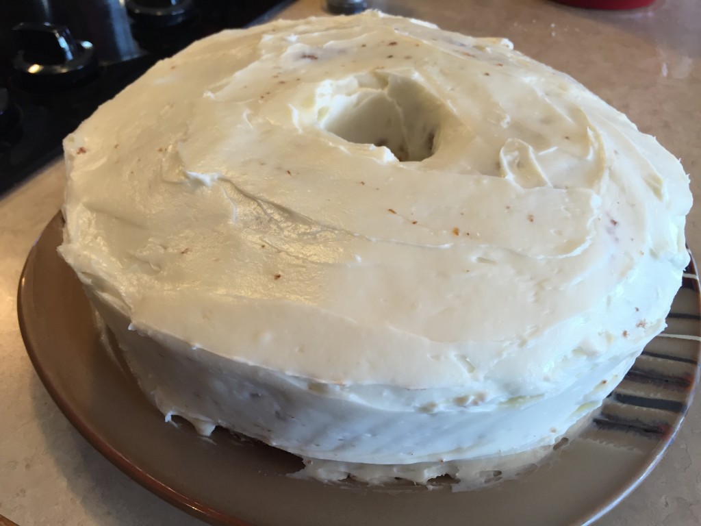 frosting a carrot cake