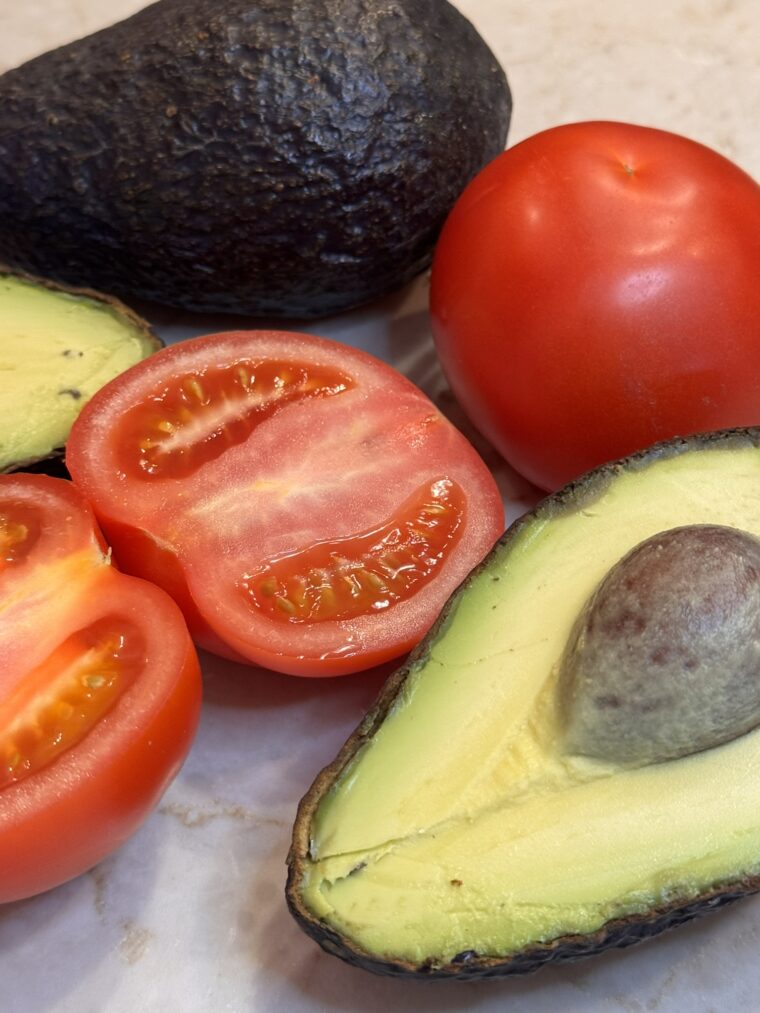 avocados and tomatoes