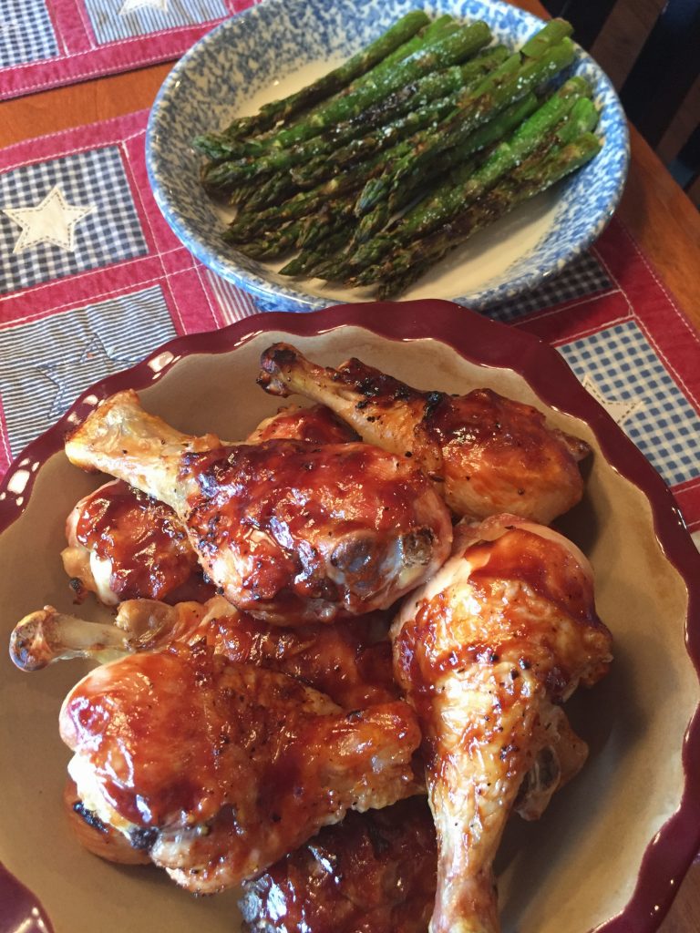 Barbecue Chicken and Grilled Asparagus