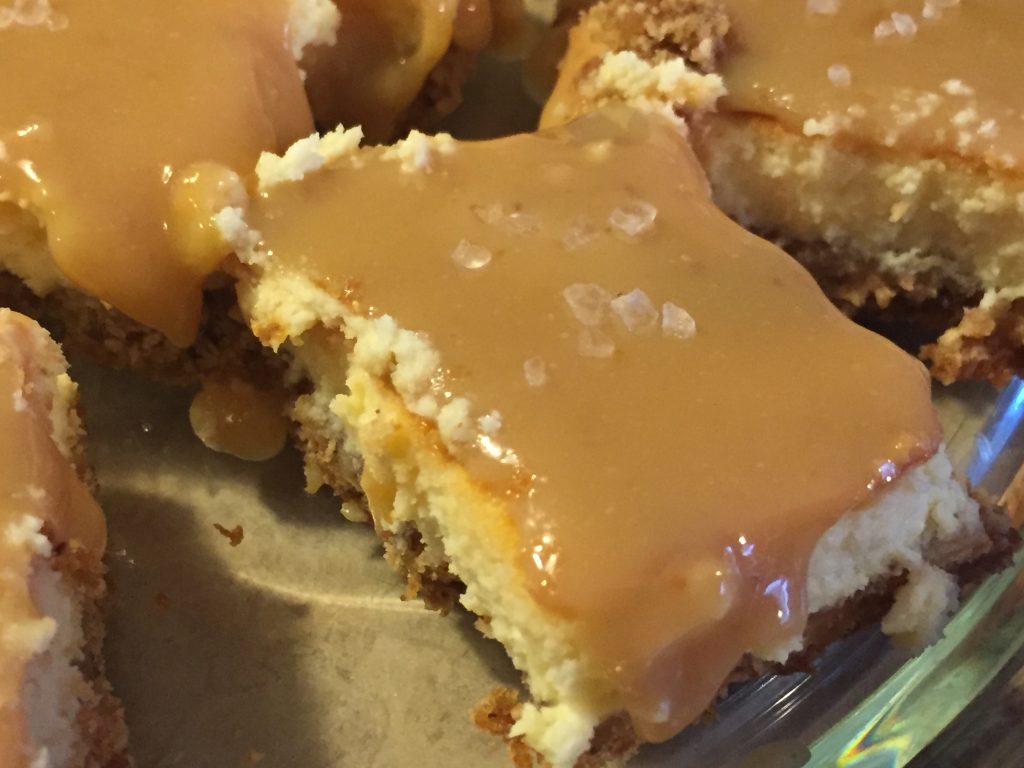 Salted Caramel Cheesecake Bars