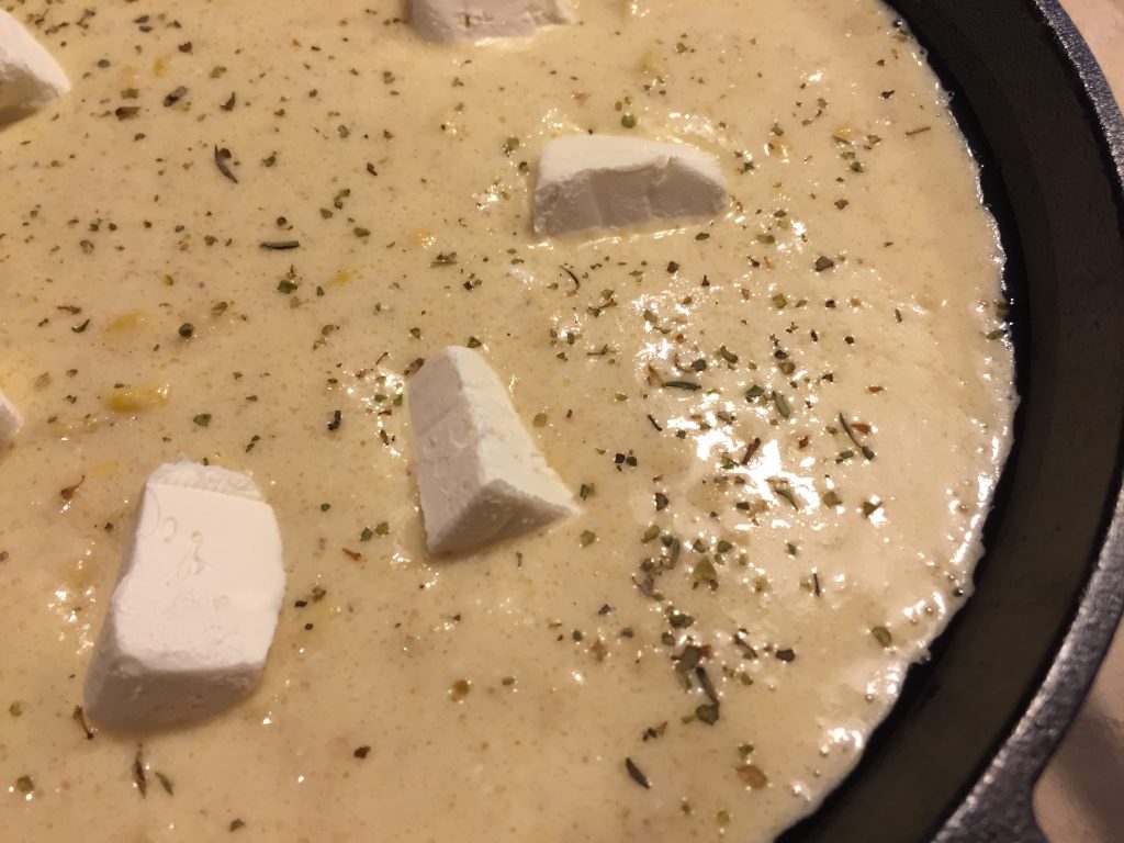 Skillet Cornbread with Cream Cheese