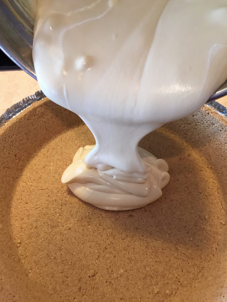 pour filling into crust