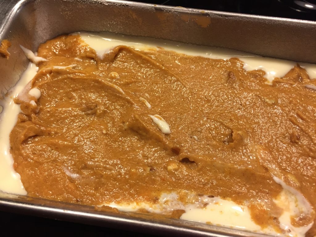 Pumpkin Bread with Cream Cheese Swirl