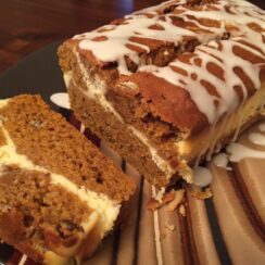 Pumpkin Bread with Cream Cheese Swirl