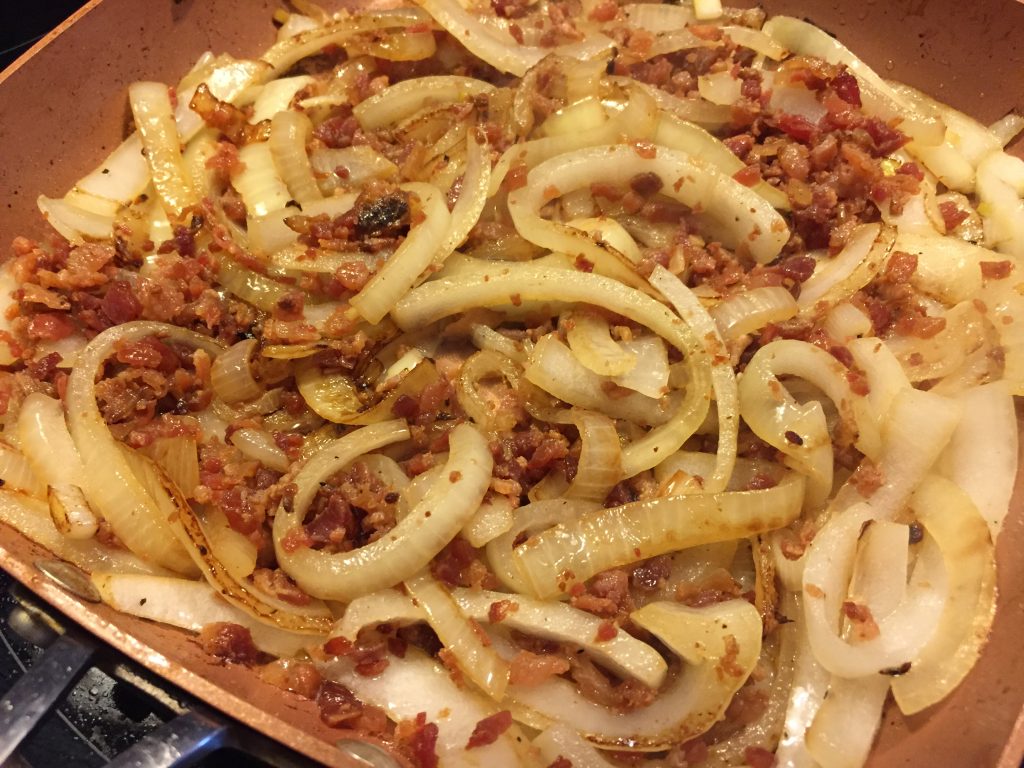 sauteed onions and bacon