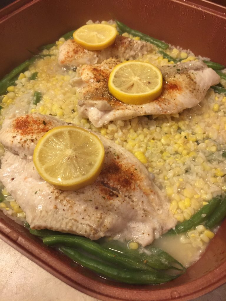 One-Skillet Fish and Rice