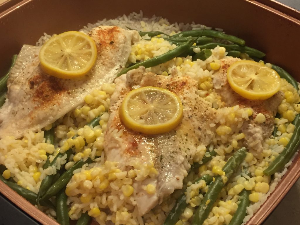 One-Skillet Fish and Rice