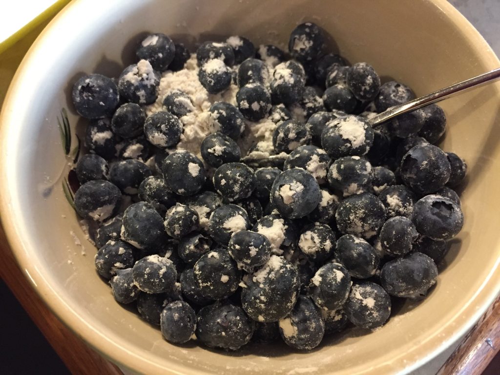 blueberries dusted with flour