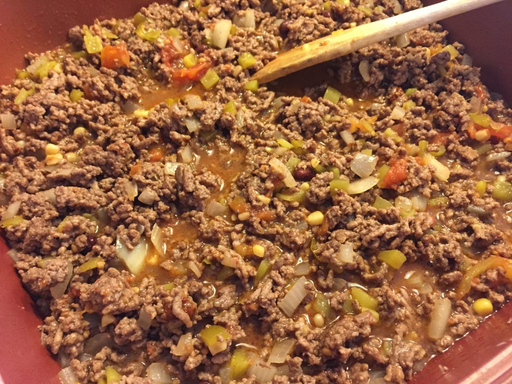 Beef mixture for enchiladas.