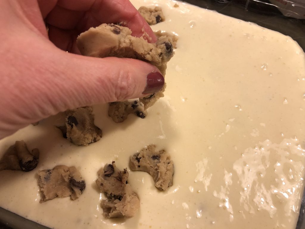 Add remaining cookie dough.