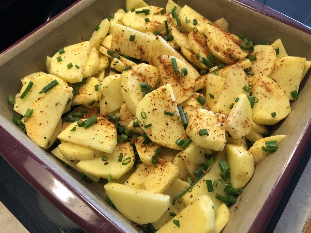 Making Sour Cream and Chive Potatoes