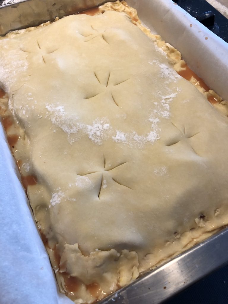 Peach and Rhubarb Slab Pie