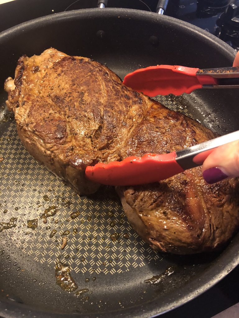 Sear the beef on all sides.