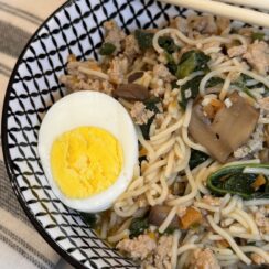 Ramen Noodle Bowl with Chicken and Mushrooms