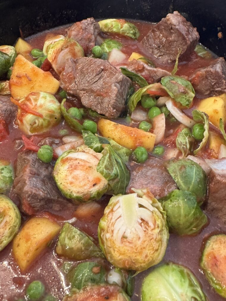 Slow Cooker Beef and Brussels Sprouts Stew