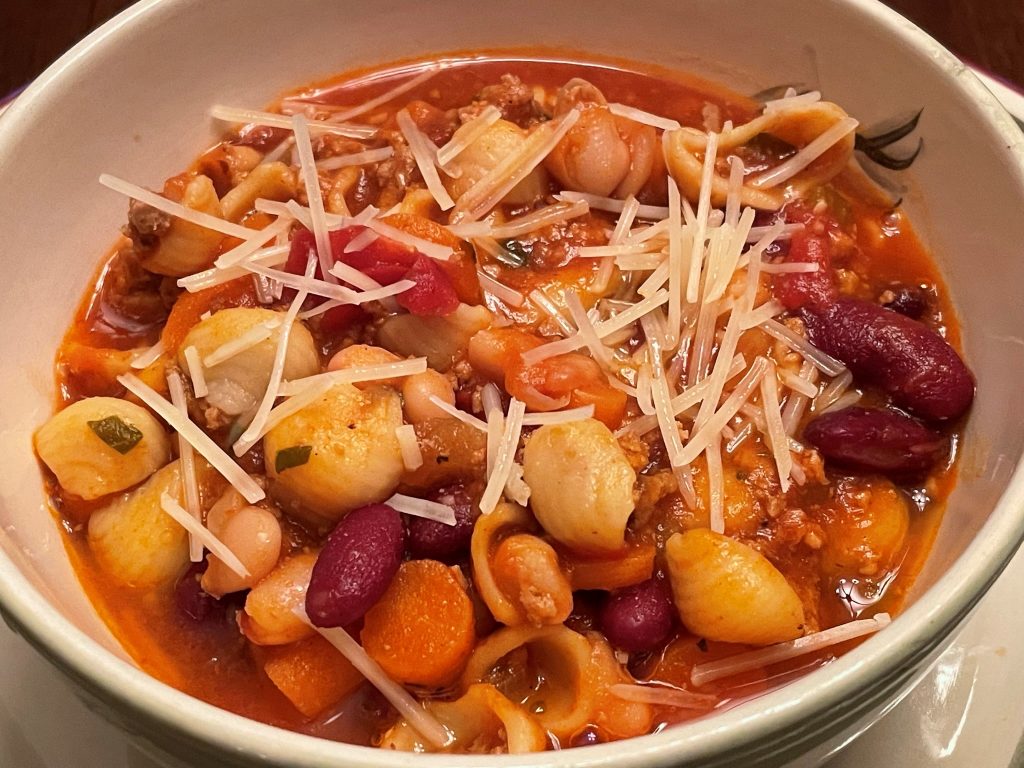 Pasta e Fagioli with Parmesan Cheese