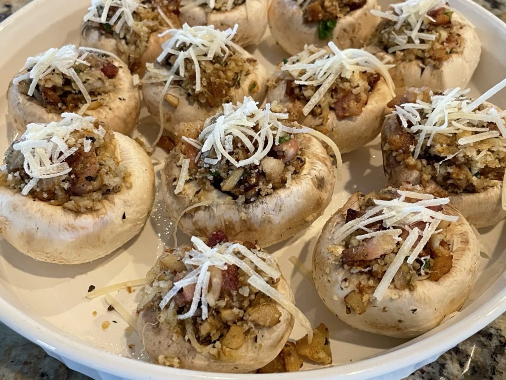 Bacon and Onion Stuffed Mushrooms