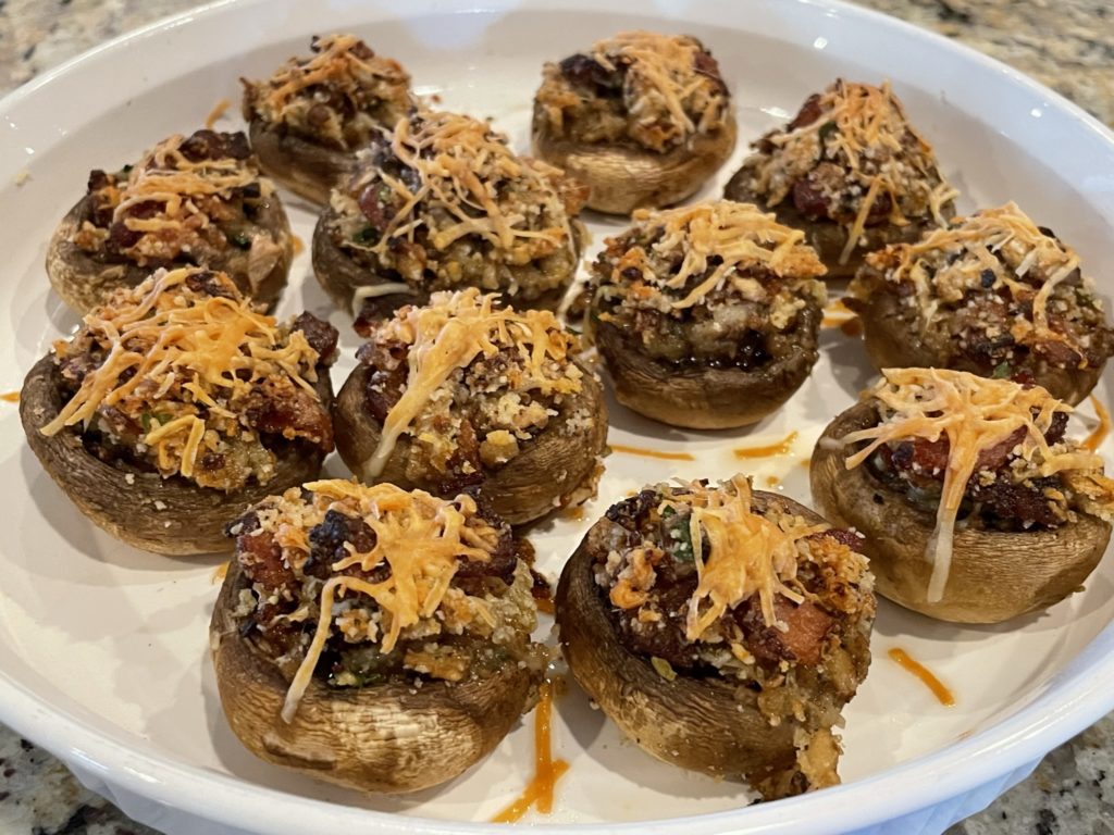 Bacon and Onion Stuffed Mushrooms