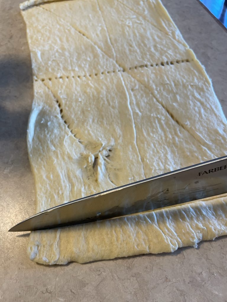 trimming dough