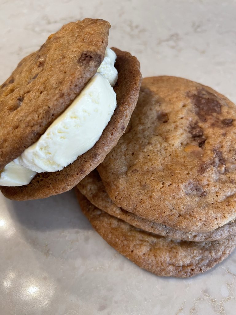 Butterscotch Toffee Ice Cream Sandwiches