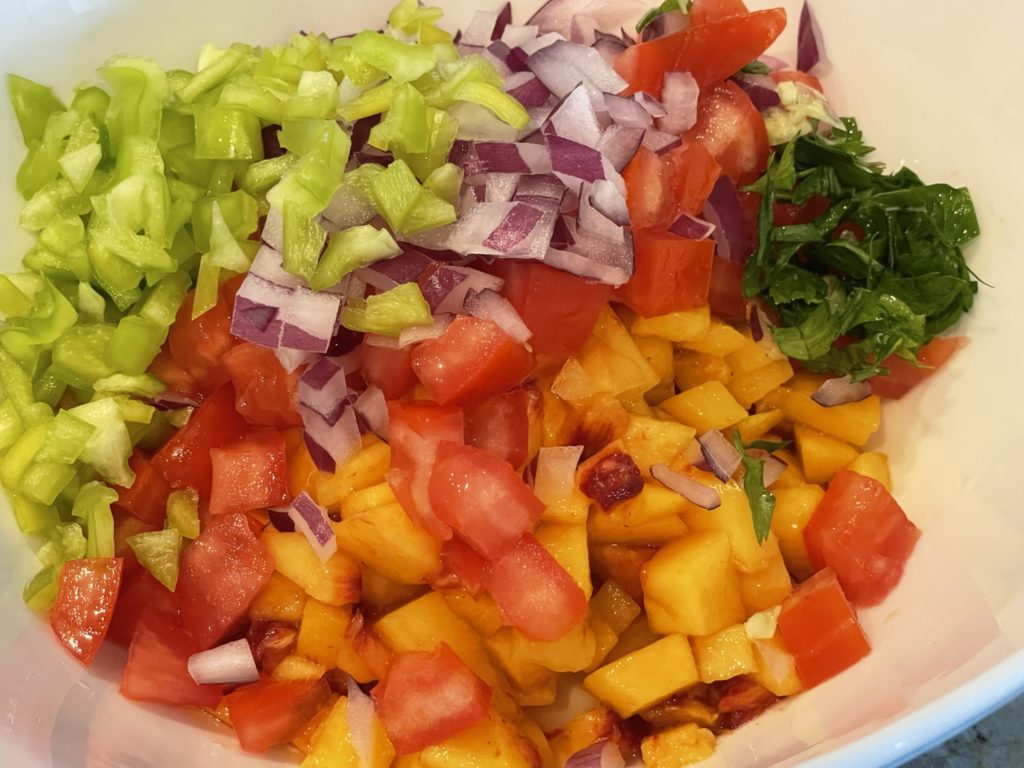 Making Peach Salsa