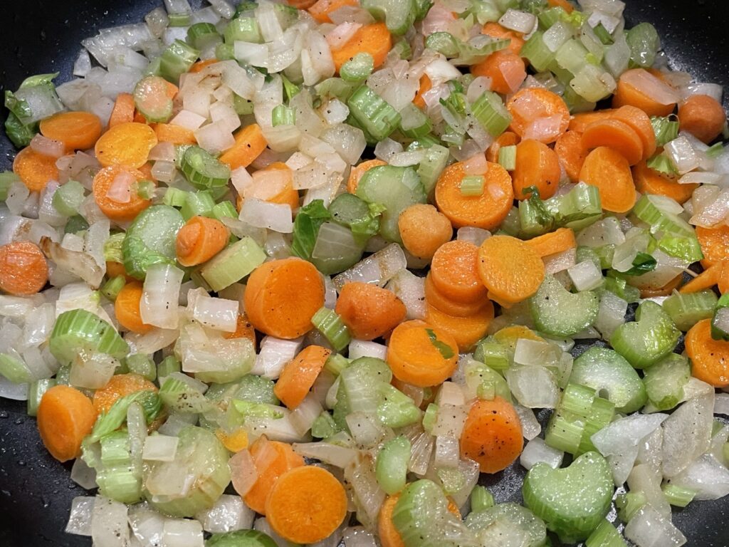 carrots, onions and celery