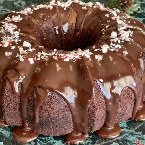 Chocolate Peppermint Cake with Chocolate Ganache