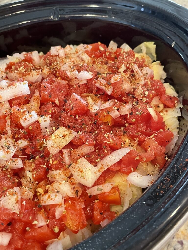 Stuffed Cabbage Rolls in the slow-cooker.