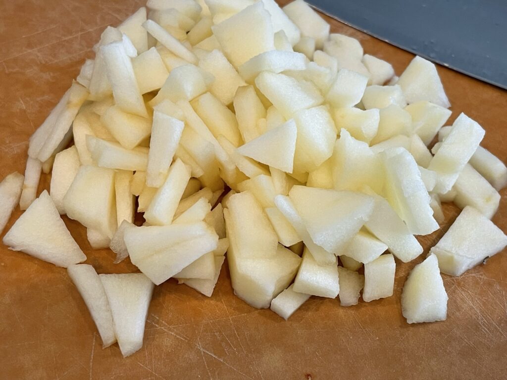 chopped apples