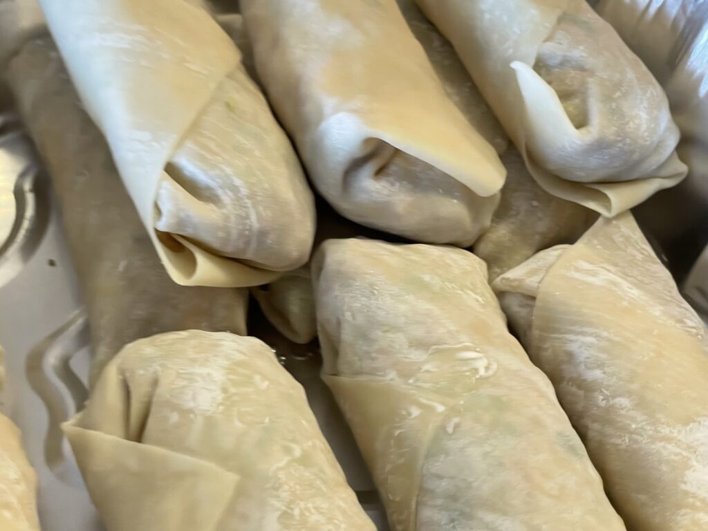 Making Air Fryer Egg Rolls