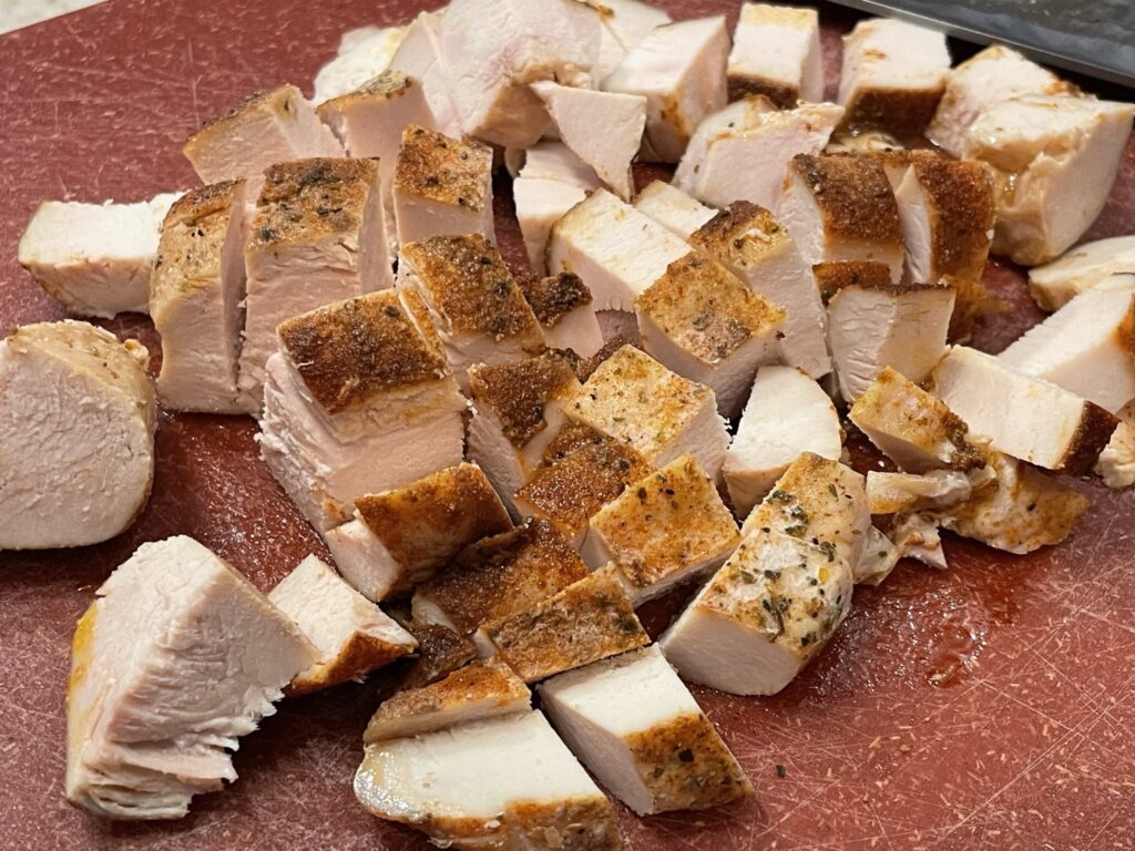 chopped baked chicken breasts