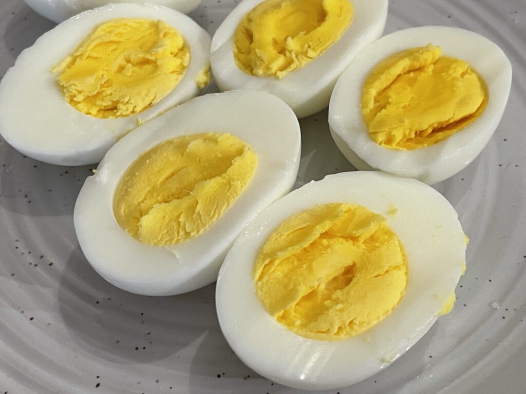 Hard boiled eggs.