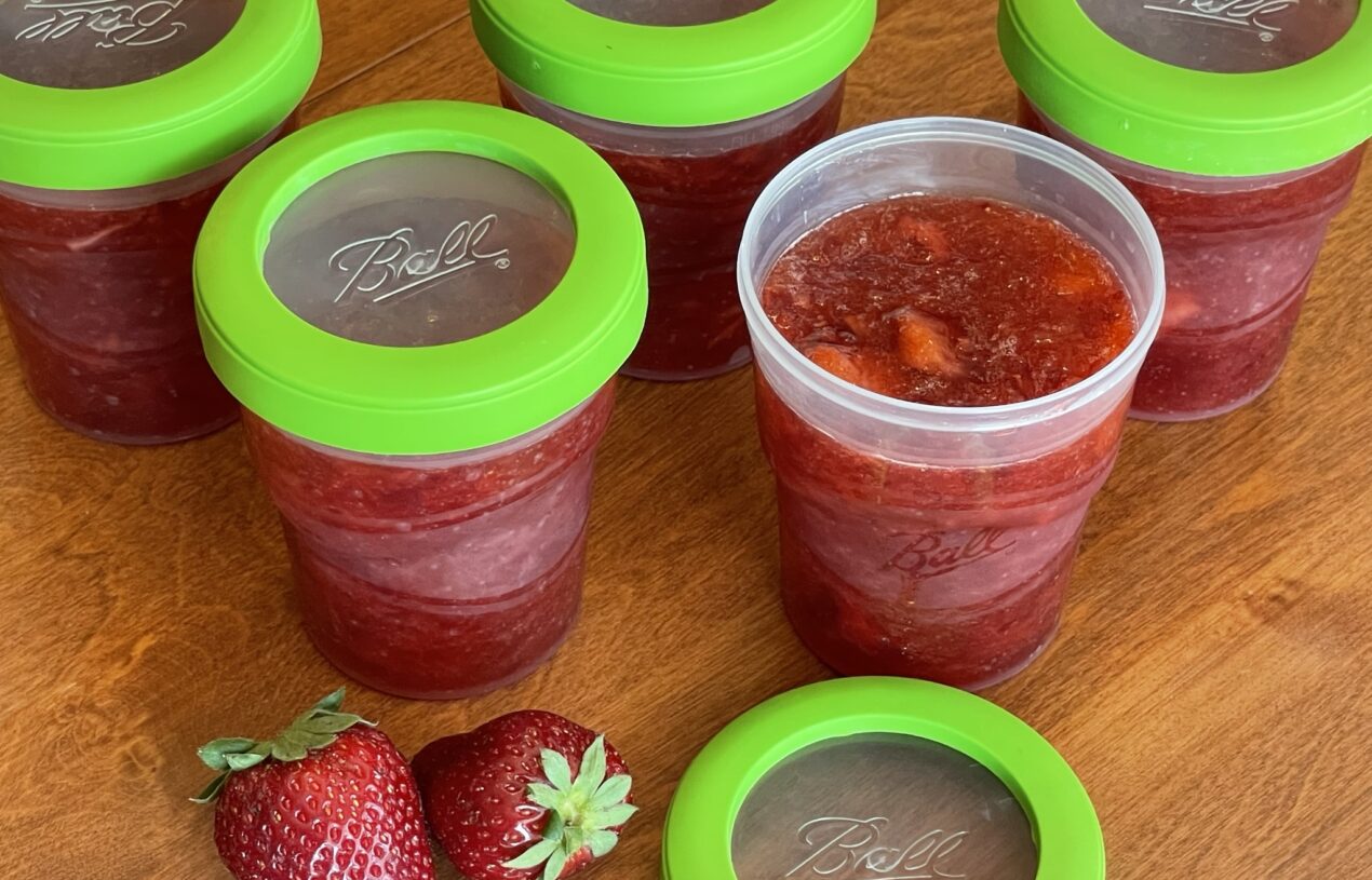 Easy Strawberry Freezer Jam - only FOUR simple ingredients!