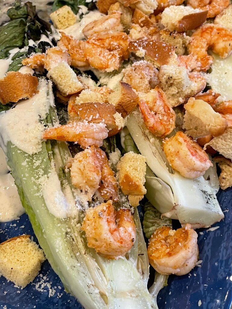 Grilled Caesar Salad with Shrimp