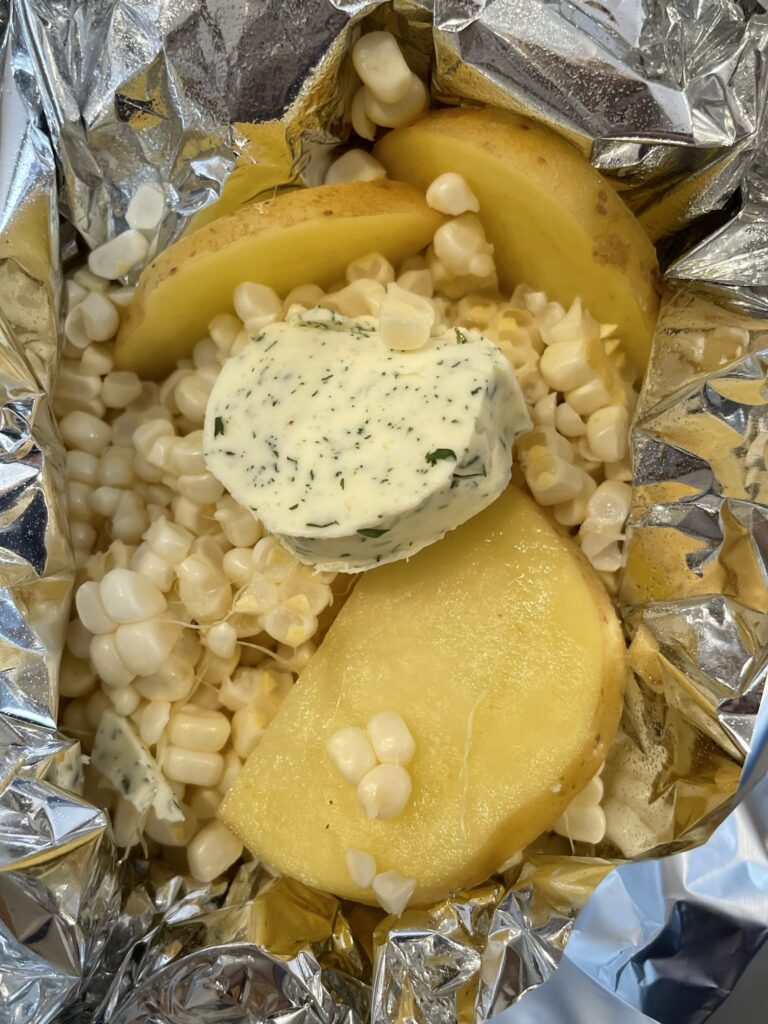 Potato Packet with Herbed Butter.