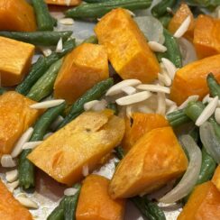 Sheet Pan Sweet Potatoes and Green Beans