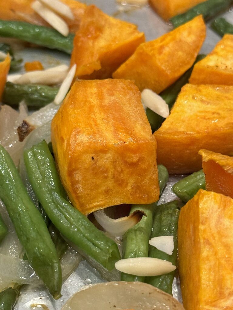 Sheet Pan Sweet Potatoes and Green Beans