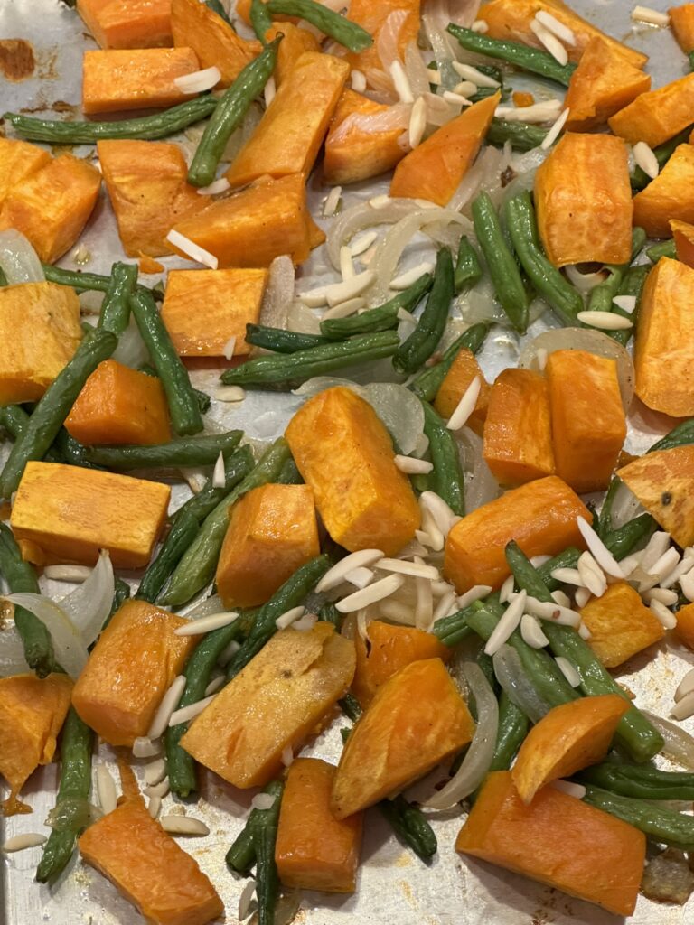 Sheet Pan Sweet Potatoes and Green Beans