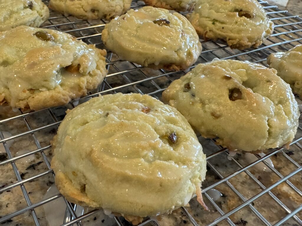 Pistachio Pudding Cookies with Glaze