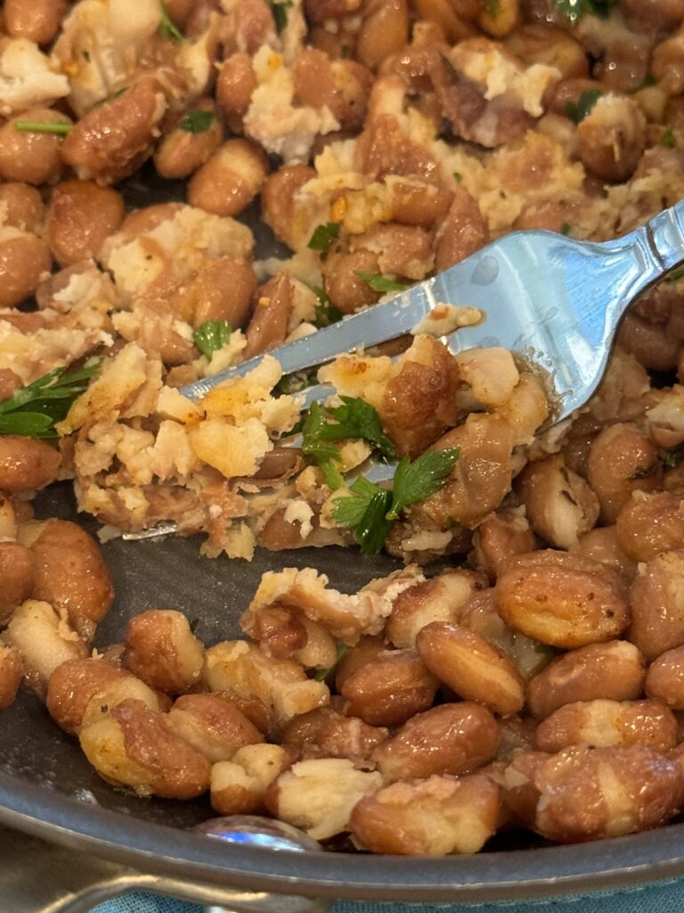 mashed pinto beans